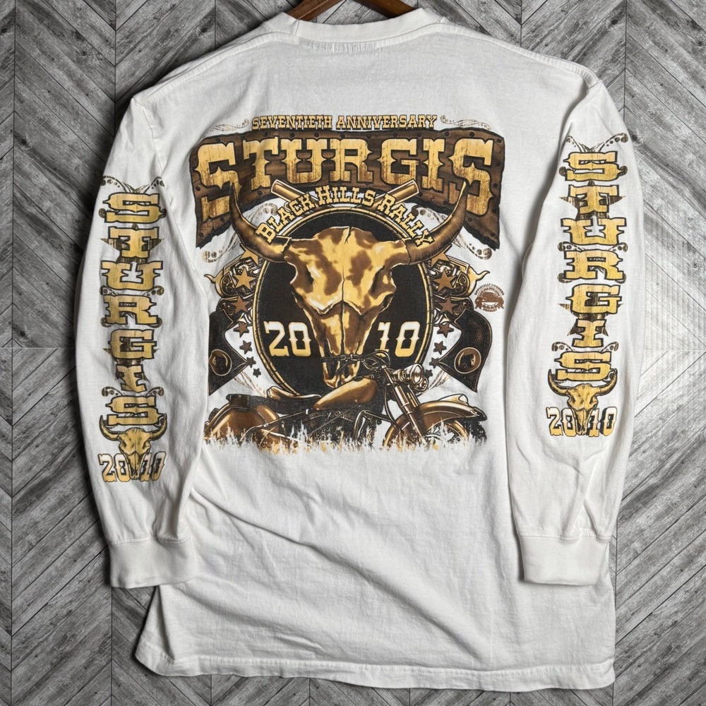 Galaxy Jr Sturgis Black‎ Hills Rally 2010 70th Anniversary Long Sleeve Shirt XL